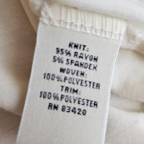 A.Moon Cold Shoulder Sheer Sleeve Cream Top Size S - Picture 9 of 9